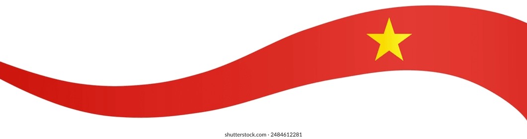 Vietnam flag wave isolated on png or transparent background vector illustration. 
