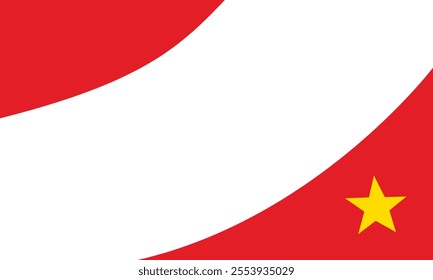 Vietnam flag wave style background with stripes. Stock vector illustration isolated on white background