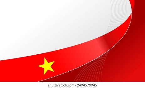 Vietnam flag wave white background vector illustration. suitable for national day