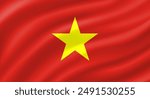 Vietnam flag waving. Background. Vector