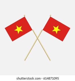 Vietnam; Vietnam  Flags. Vector illustration.