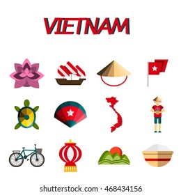 Vietnam flat icon set