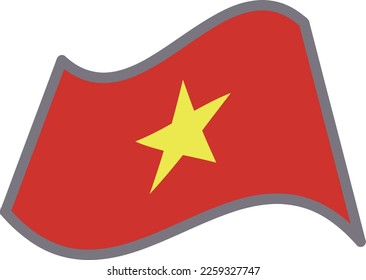 Vietnam fluttering national flag illustration vector material