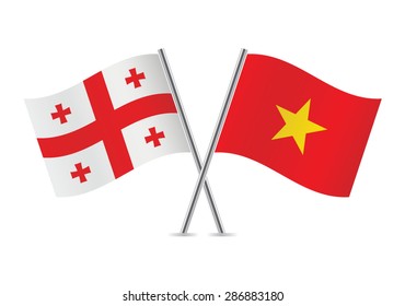 Vietnam and Georgia flags. Vector illustration.