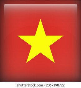 Vietnam Glossy 3D Square Country Flag Icon