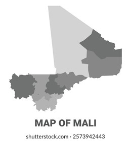Vietnam Greyscale political map simple flat illustration