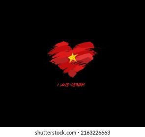 Vietnam grunge flag heart for your design