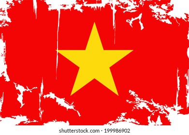 Vietnam grunge flag. Vector illustration. Grunge effect can be cleaned easily.