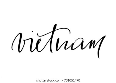 Vietnam handwritten text vector script