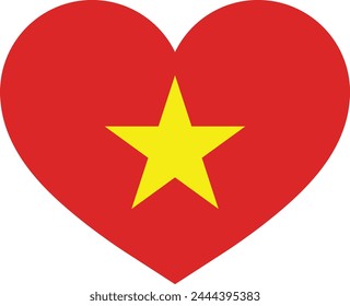 Vietnam heart flag in trendy style isolated on white background .  Vietnam love symbol .  Vietnamese flag vector