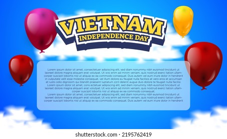vietnam independence day. 2 september. vietnam flag independence background poster