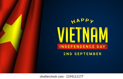 Vietnam Independence Day Background Design. Banner, Poster, Greeting Card. Vector Illustration.