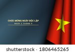 Vietnam Independence Day Background. Translate : Happy Independence Day, September 2. Vector Illustration