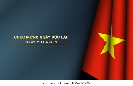 Vietnam Independence Day Background. Translate : Happy Independence Day, September 2. Vector Illustration