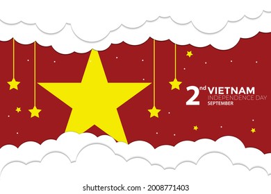 Vietnam Independence Day Banner Star Cloud Vector