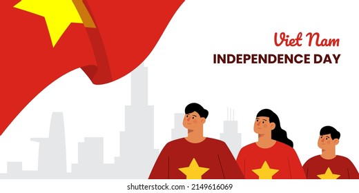 Vietnam independence day concept in flat design