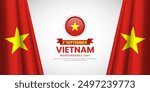 Vietnam independence day design. Waving flag Vector Illustration.