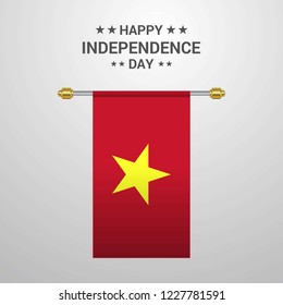 Vietnam Independence day hanging flag background