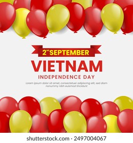 Vietnam Independence Day Vorlage Hintergrund mit Ballon-Illustration
