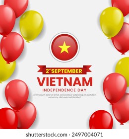 Vietnam Independence Day template background with balloon illustration