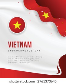 Vietnam Independence Day vector background suitable social media card banner poster