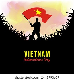 Vector del Día de la Independencia de Vietnam. Feliz día de la independencia de Vietnam. Día nacional de Vietnam.