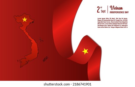 Vietnam Independence Day Vector Illustration, greeting card background