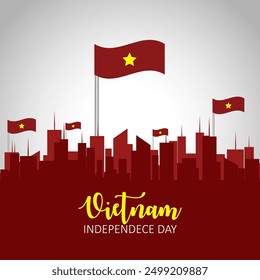 vietnam independence day vector illustration background. it is suitable for card, banner, or poster