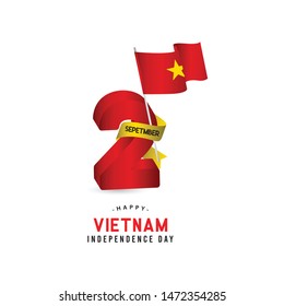 Vietnam independence day vector template. Design for banner, greeting cards or print.