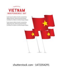 Vietnam independence day vector template. Design for banner, greeting cards or print.