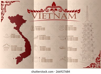 Vietnam infographics, statistical data, sights. Vector illustration