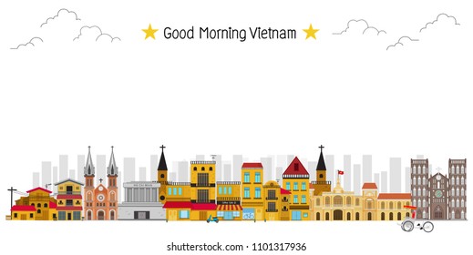 Vietnam and Landmarks and travel place,temple,background