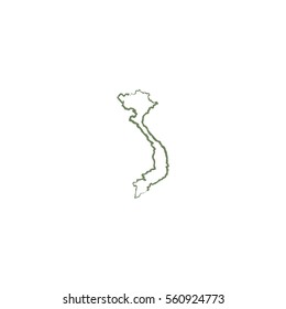 Vietnam line map. Vector icon.