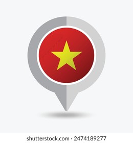 Vietnam Location Pin Icon Vector Illustration