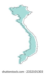 Vietnam map 3d color map 