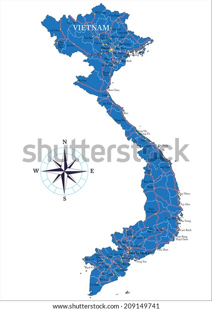 ベトナムの地図 のベクター画像素材 ロイヤリティフリー