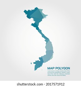 Vietnam Map Abstract geometric rumpled triangular low poly style gradient graphic on white background