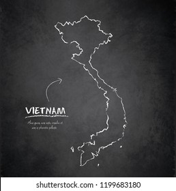 Vietnam map blackboard chalkboard vector