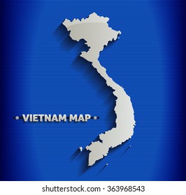 Vietnam map blue line 3D vector