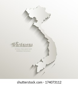 Vietnam Map Card Paper 3D Natural Vector 