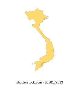 Vietnam map color line element. Border of the country. UI UX GUI design element. Editable stroke.
