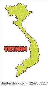 Ilustración de la caricatura del icono del vector del país en Vietnam