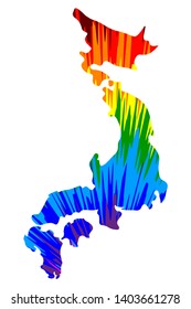 Vietnam - map is designed rainbow abstract colorful pattern, Socialist Republic of Vietnam map made of color explosion,