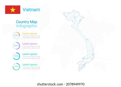 Vietnam-Karte mit Elementen der Infografik-Vorlage. Vektor eps10.