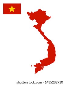 vietnam map and flag illustration vector