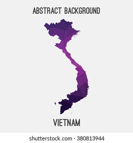 Vietnam map in geometric polygonal style.Abstract tessellation,modern design background. Vector illustration EPS8