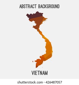 Vietnam map in geometric polygonal style.Abstract tessellation,modern design background. Vector illustration EPS8