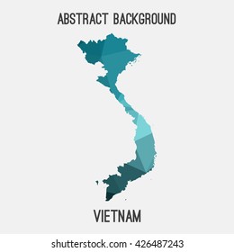 Vietnam map in geometric polygonal style.Abstract tessellation,modern design background. Vector illustration EPS8