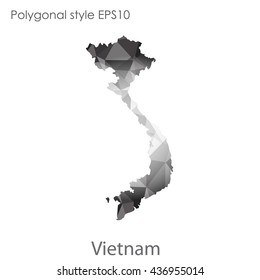 Vietnam map in geometric polygonal style.Abstract gems triangle,modern design background. Vector illustration EPS10