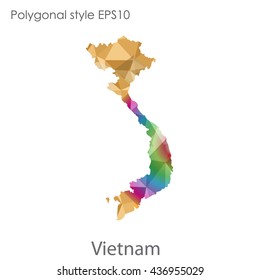 Vietnam map in geometric polygonal style.Abstract gems triangle,modern design background. Vector illustration EPS10